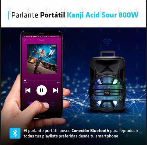 Imagen 4 de 5 de Parlante Inalambrico 800w Parlante Kanji Harrison Acid Sour