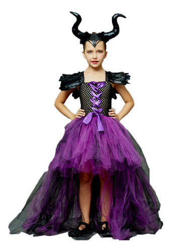 Vestido De Princesa, Vestido De Niña Maléfica De Halloween