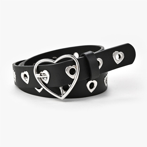 Cinturón Con Hebilla De Clip De Metal Con Corazón Bonito, 