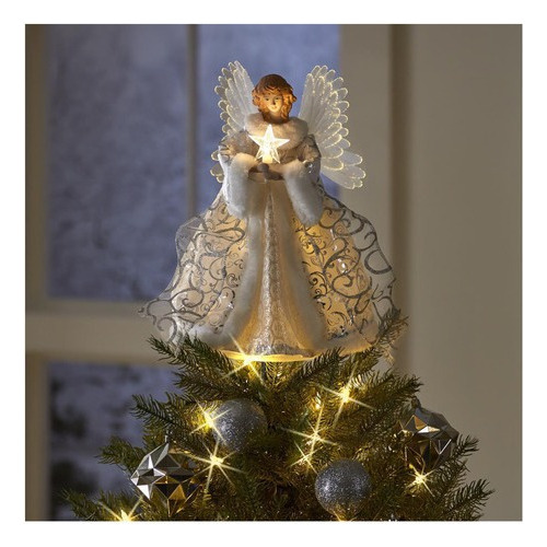 Decoración For Árbol De Navidad Con Diseño De Ángel, Con Lu