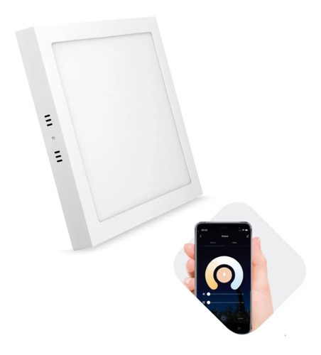 Plafon Painel Quadrado Sobrepor 18w Inteligente Smart Wi-fi Cor Branca Fria a Branca Quente Dimerizavel 110V/220V Bivolt