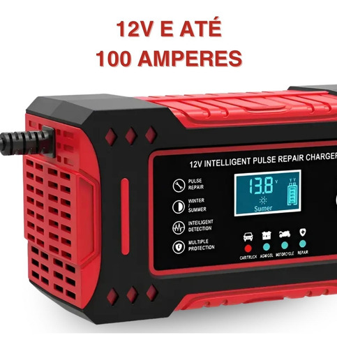 Carregador Bateria 12v Até 100 Amperes Carro Moto Caminhão
