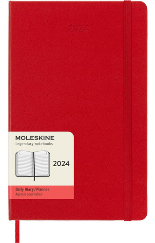 Agenda Moleskine Diaria 2024 / Pd. (color Rojo / Grande)