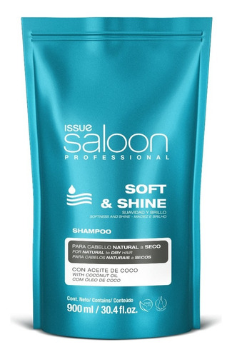 Saloon Professional Shampoo Soft & Shine Azul Issue 900ml