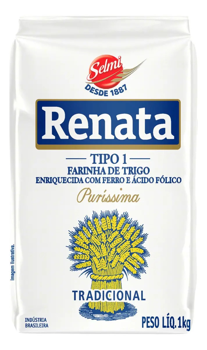 Farinha de Trigo Tipo 1 Tradicional Renata Pacote 1kg