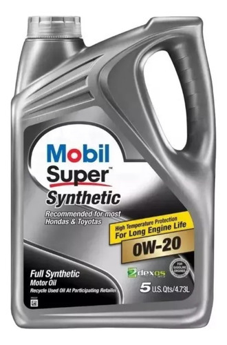 Aceite Mobil 0w20 Sintetico 100% Garrafa 4.73lt