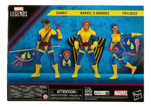 Marvel Legends : Banshee , Gambit & Psylocke Tripack