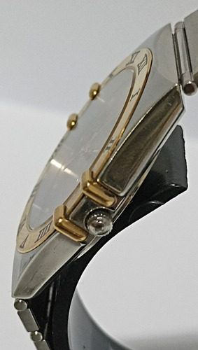 Reloj Auténtico Omega Constellation Manhattan Con Estuche Plateado Oro Dorado (Usado)