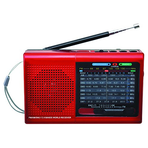 Radio Bluetooth Supersónica De 9 Bandas Con Am/fm Y Sw1-7, R