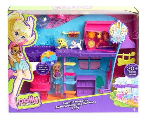 Polly Pocket Salon Mascotas +20pzs Mattel Muñecas