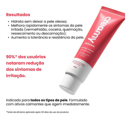 Creamy Skincare Calming Cream 40g | Acalma A Pele Sensibiliz Todo Tipo De Pele Dia/noite