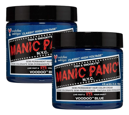 Manic Panic Voodoo Tinte Azul Clásico Alto Voltaje - (2pk) T