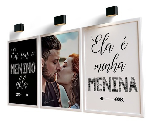 Quadros Moldura E Vidroquarto Casal Ela É Minha Menina Cor Colorido Cor da armação Branco