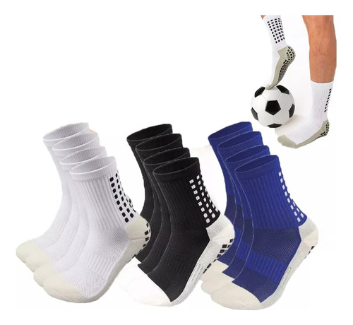 Calcetas Antideslizantes Tecnicas Futbol 6 Par En 3 Colores