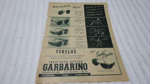 Clipping Publicidad  Antigua Instituto Optico Garbarino