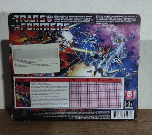 Figura Hasbro Transformers Optimus Prime Retro G1 (Usado)