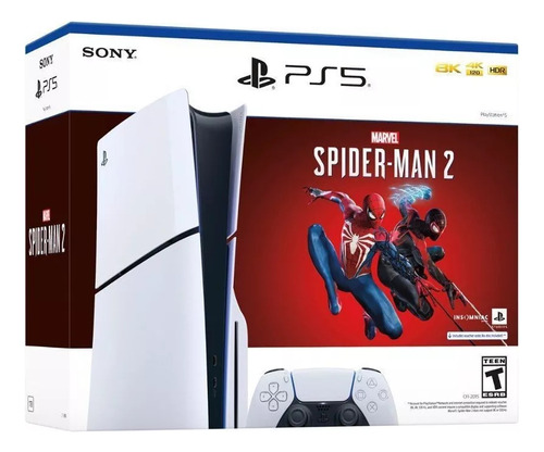 Consola Ps5 Slim 1tb Con Lector + Juego Digital Spiderman 2