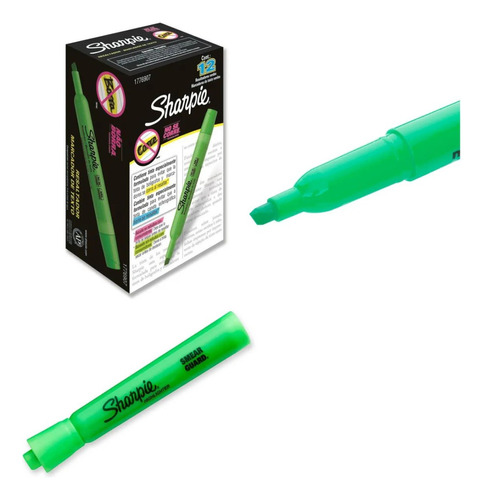 Marca Texto Verde Sharpie Nao Borra C/12 Canetas 