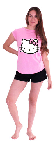 Pijama Algodón Mujer Estampado Hello Kitty S1021219-05