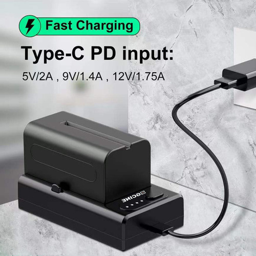 Cargador De Baterías F750 Batería F970 Rápida Tipo C Tipo C