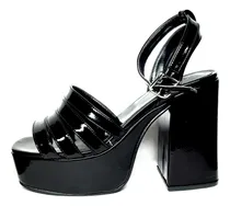 Comprar Zapatos Sandalias Charol C\u002F Taco Plataforma Y Tiras