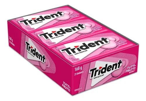 Pack Chiclete 21 Unidades Sem Açúcar Tutti Frutti Trident