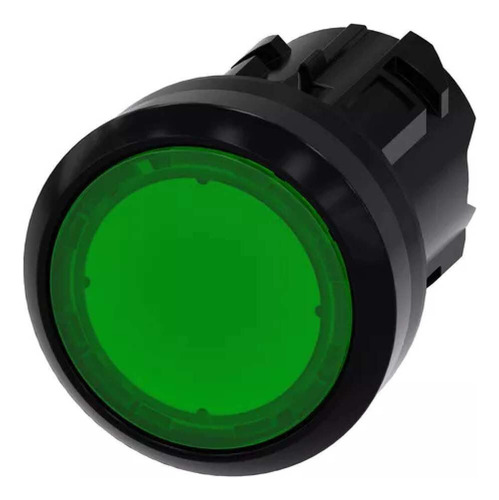 Pulsador Luminoso 22mm Redondo Verde Con Soporte Para Tres E