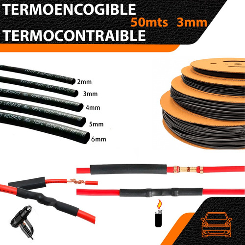 Termocontraible Termoencogible Aislante - 50 Metros 3mm