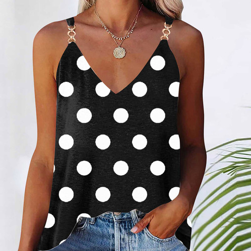 Blusa Sin Mangas Casual De Verano C Para Mujer Con Cuello En