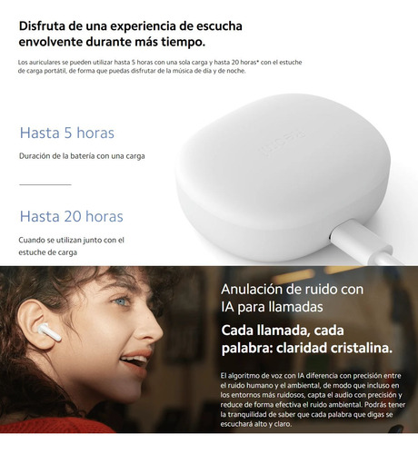 Xiaomi Redmi Buds 4 Lite, Audífonos Táctil / Bluetooth 5.3