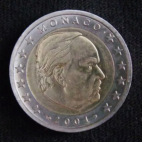 Mónaco 2 Euros 2001 Sin Circular Km 174 Rainero Iii