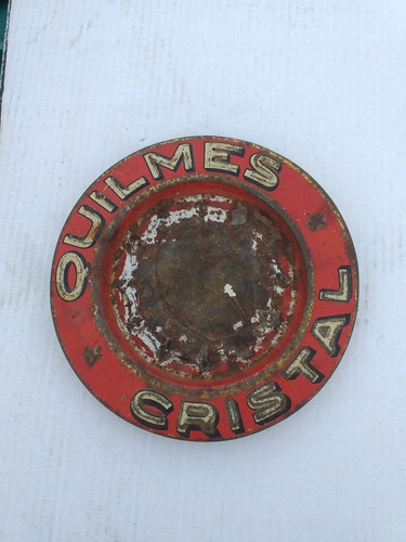 Antiguo Cenicero Cerveza Quilmes De Chapa