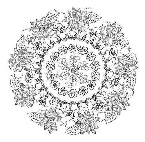 Desenho de Mandala flor natural para Colorir - Colorir.com