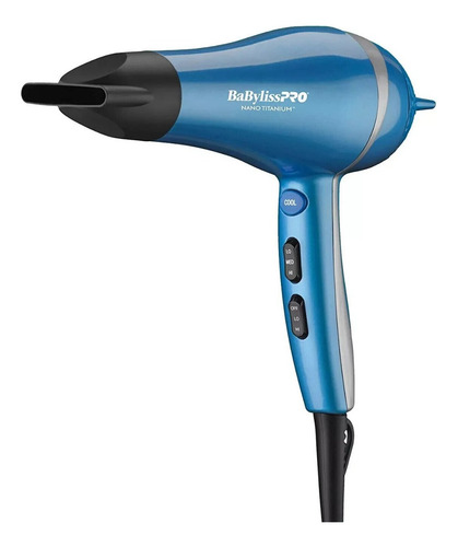 Kit Combo Babyliss Pro Secadora Tenaza 1 Nano Titanium Profesional Azul 127v