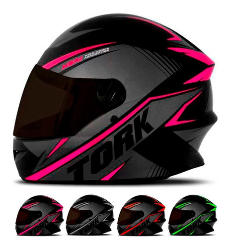 Capacete R8 Pro Tork Fundo Preto Fume Oferta Loi