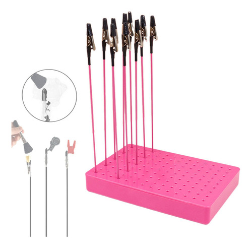 10x Pintor Soporte Base Set Modelado Rosa Y 10 Clips