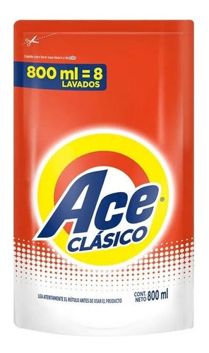 Ace Jabon Liquido Ropa Solucion Total Doypack 800 Ml