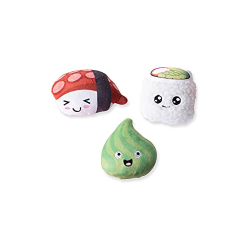 Plush Dog Toy Set, Sushiholic, 3 Piece Set, For Small D...