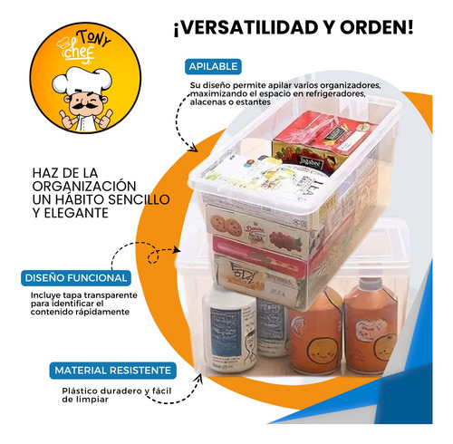 Organizador Multiusos Apilable Con Divisor Y Tapa | Versátil