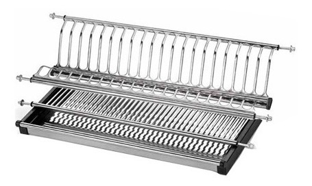 Escurridor De Platos Y Vasos Acero Inox 90cm Import Calidad