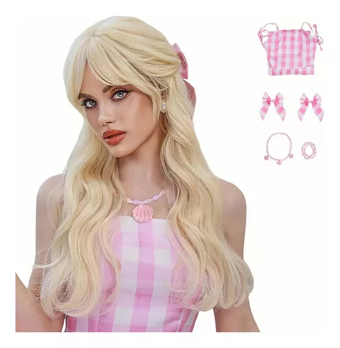 Disfraz De Barbie Para Mujer Y Niñas Robbie Barbie Cosplay Vestido Rosa A  Cuadros Uniforme De Película Para Halloween