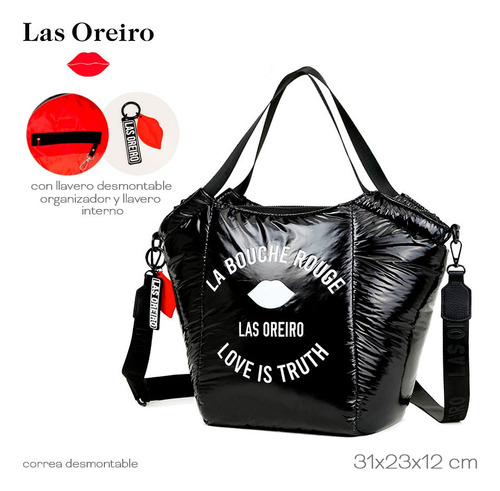 Cartera Las Oreiro Original Mujer Dama Tendencia Juvenil Tela Puffer Acolchada Liviana Con Correa