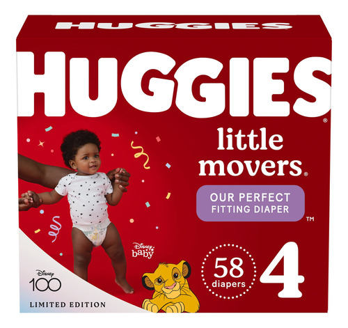 Paales Para Beb Talla 4, 58 Unidades, Huggies Little Movers