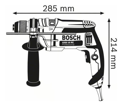 Imagem 4 de 4 de Furadeira Impacto Rev. 1/2 750w C/ Maleta Gsb16 Re- Bosch