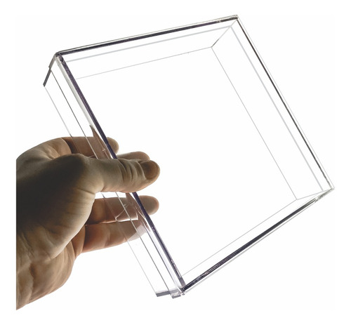 Caixa Organizadora Transparente 15x15x7cm Resistente Premium Cor Transparente Tampa Presente Liso