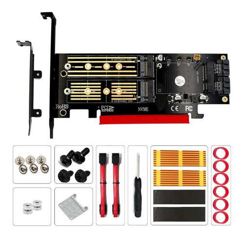 Tarjeta Expansión Pci-express 3 En 1 Msata, M2 Nvme Ssd