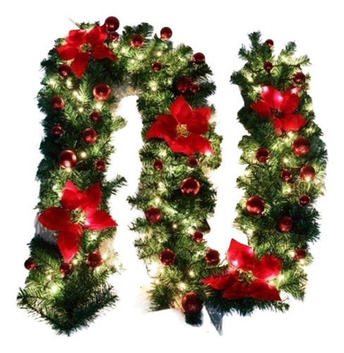 Xinnuo Guirnalda De Ratán Led Navideña De 2,7 M Decorativa