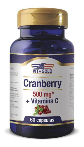 Cranberry 500mg + Vitamina C Vitgold 60 Cápsulas