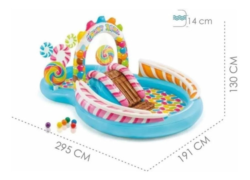 Imagen 4 de 7 de Piscina Inflable Candy Zone Centro De Agua Intex 380 Litros