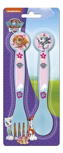 Set De Cubiertos Paw Patrol Niños Tenedor Y Cuchara Color